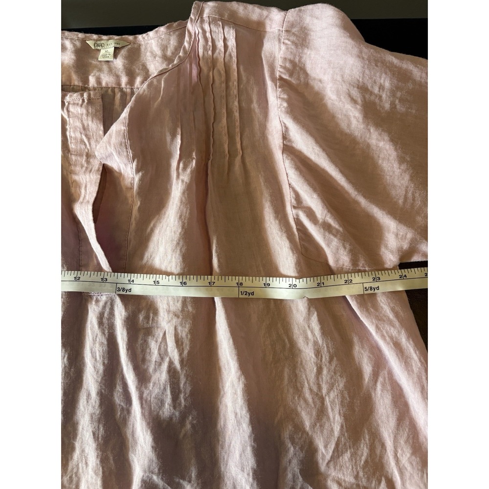Cato Tunic Top Size XL Pink Relaxed Fit Pintuck 100% Ramie Coastal‎ Beach Boxy - Picture 9 of 11